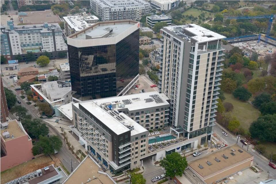 Aerial view of completed project