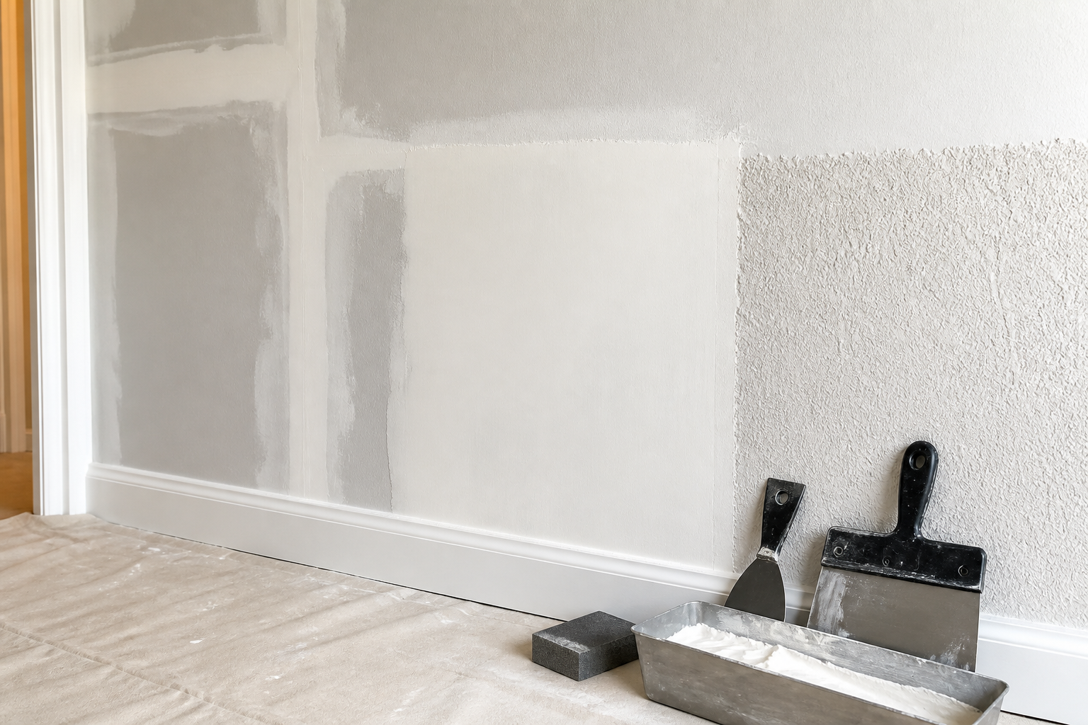 Drywall repair and texture matching work
